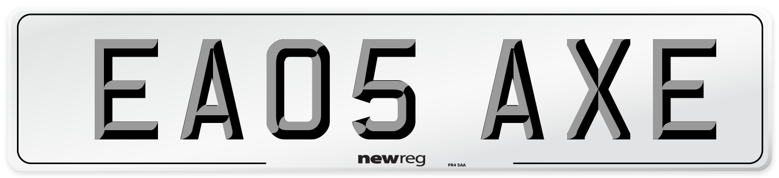 EA05 AXE Number Plate from New Reg